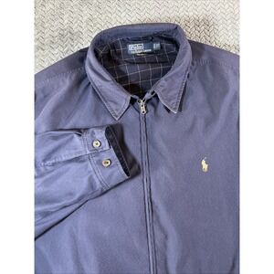 Polo Ralph Lauren Bi-Swing Bomber‎ Jacket Men's 2LT Blue Lined Full Zip Preppy
